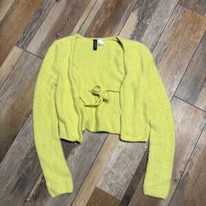 Lime green grinchy tie front cardigan sweater |Christmas Y2k